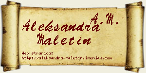 Aleksandra Maletin vizit kartica